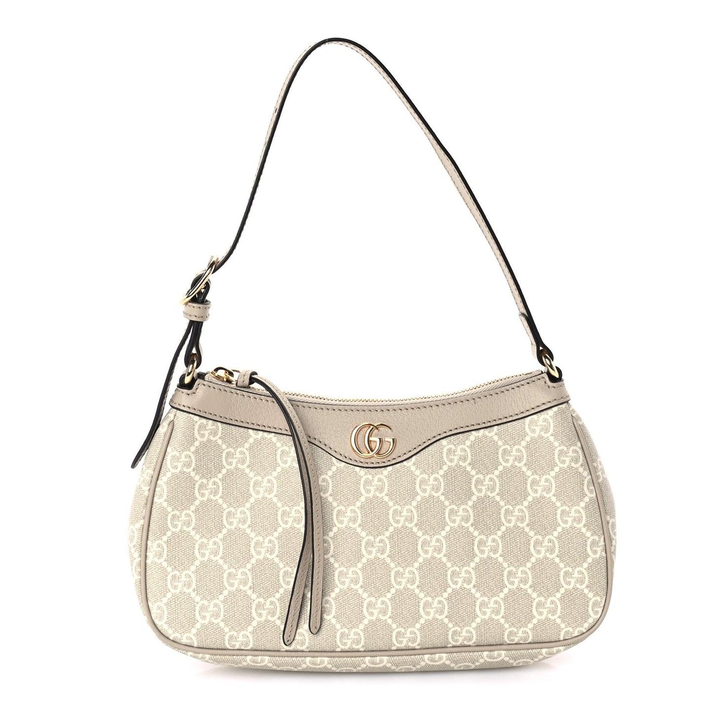 GG Supreme Monogram Textured Dollar Calfskin Small Ophidia Hobo  Beige/Mystic White/Oatmeal