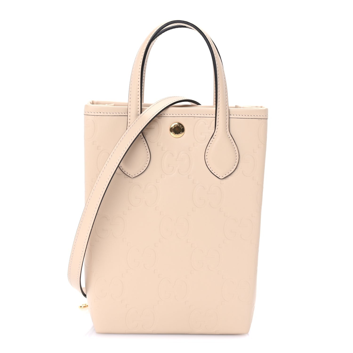 Gucci Gilbert Calfskin Jumbo GG Embossed Mini Tote Bag  Beige 1 of 7