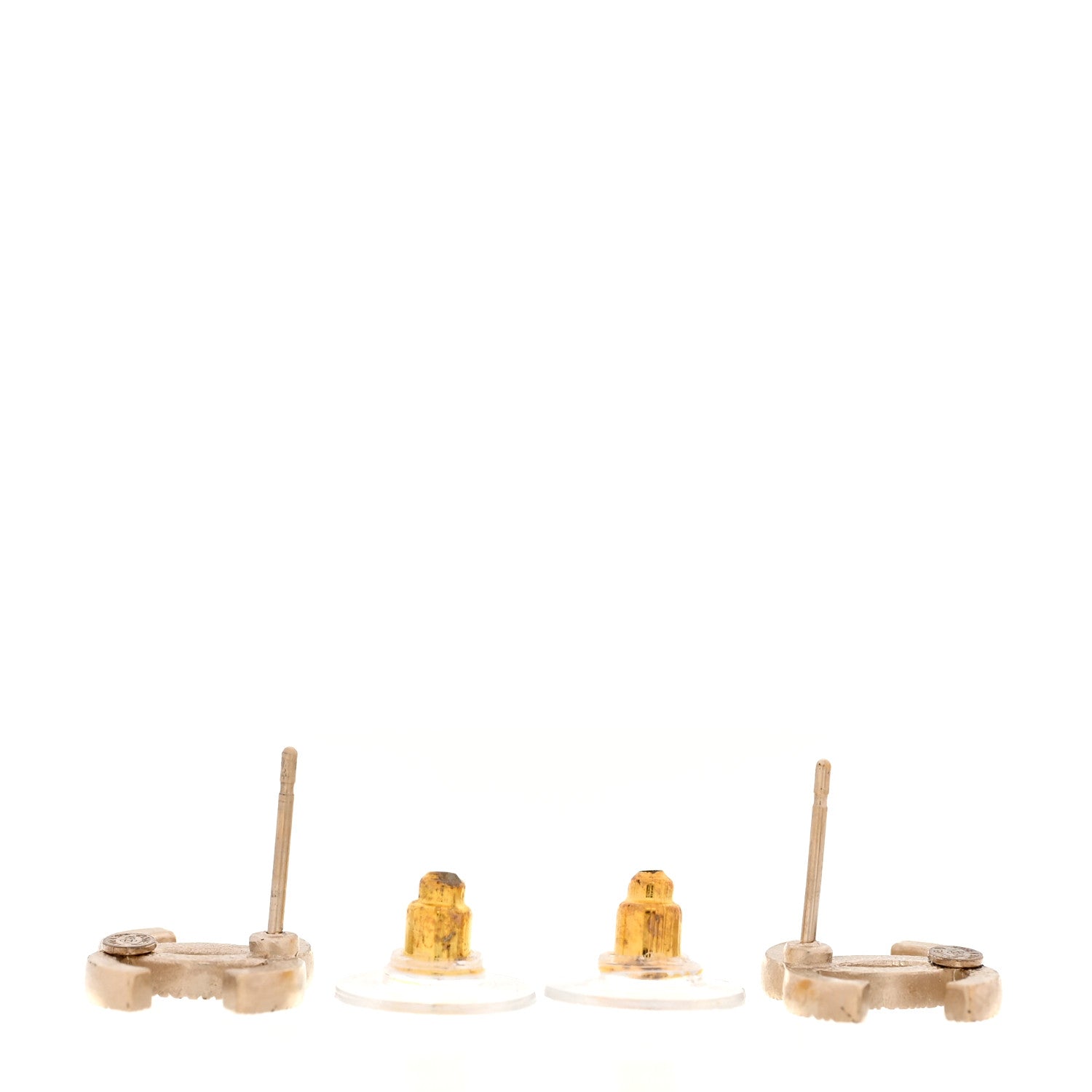 Chanel Crystal CC Earrings Light Gold 3 of 4