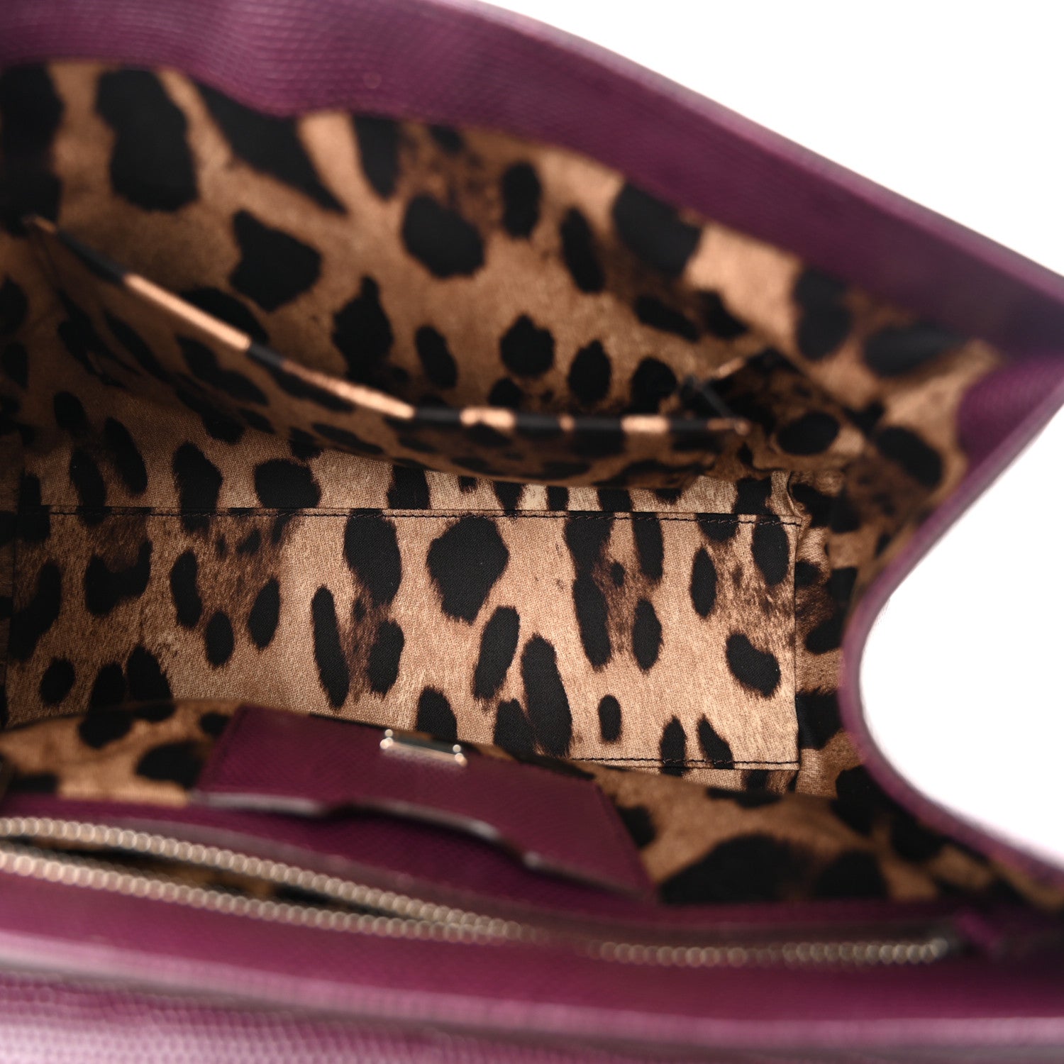 Dolce & Gabbana Lizard Calfskin Embossed Medium Monica Top Handle Bag Purple 5 of 10