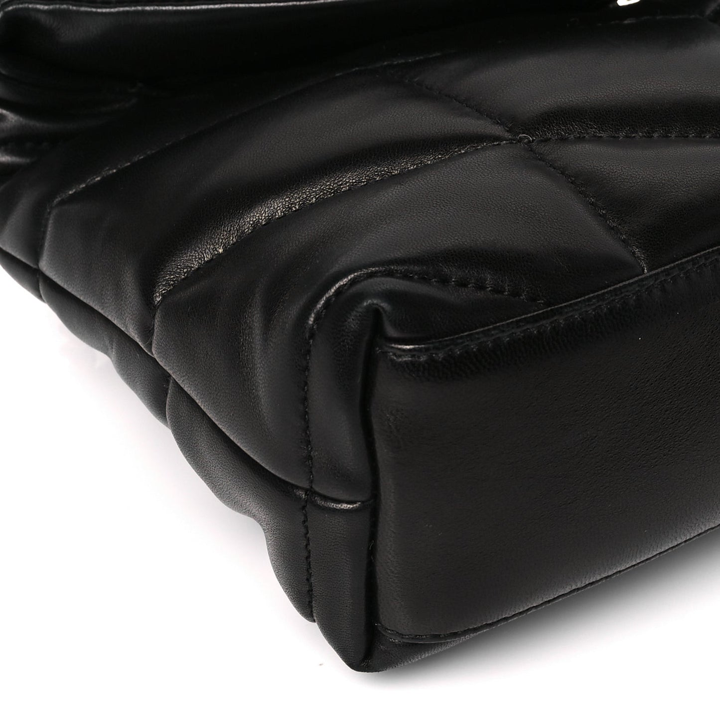 Lambskin Quilted Toy Loulou Puffer Monogram Chain Satchel Black