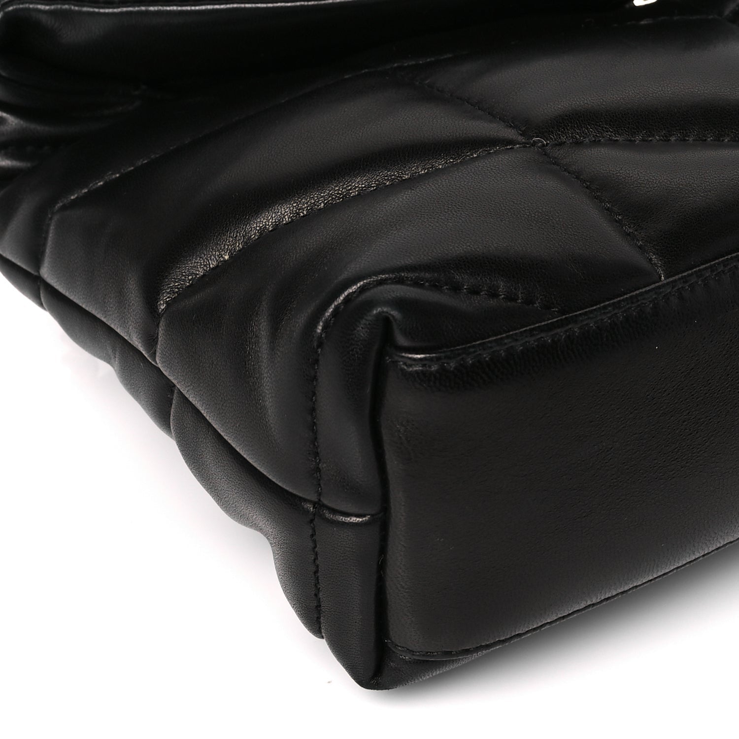 Saint Laurent Lambskin Quilted Toy Loulou Puffer Monogram Chain Satchel Black 8 of 10