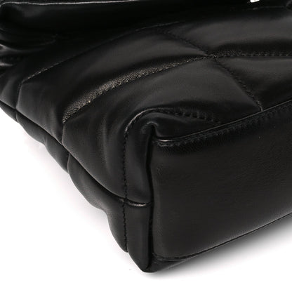 Saint Laurent Lambskin Quilted Toy Loulou Puffer Monogram Chain Satchel Black 8 of 10