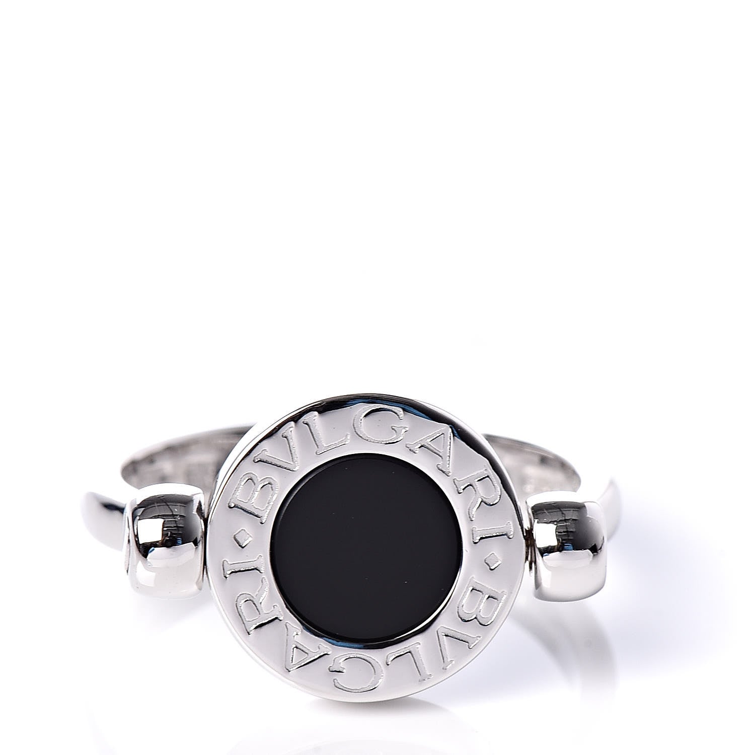 Bulgari 18K White Gold Diamond Black Onyx Bvlgari Bvlgari Flip Ring 48 4.5 4 of 6