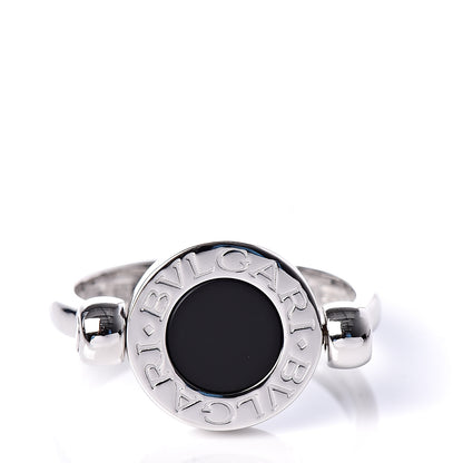 Bulgari 18K White Gold Diamond Black Onyx Bvlgari Bvlgari Flip Ring 48 4.5 4 of 6