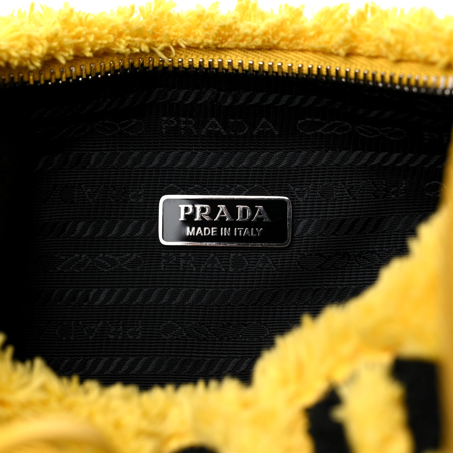Prada Terry Cloth Mini Re-Edition 2000 Bag Giallo Black 6 of 9