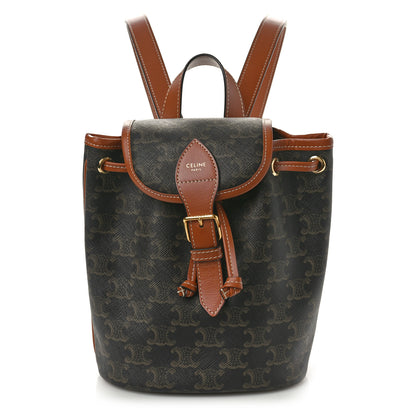 Celine Triomphe Canvas Calfskin Mini Folco Backpack Tan 1 of 9