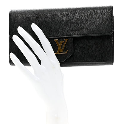 Louis Vuitton Calfskin Lockme Wallet Black 2 of 12