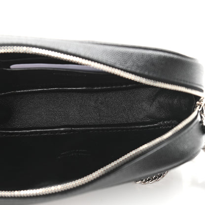 Saint Laurent Grain De Poudre Matelasse Monogram Mini Lou Camera Bag Black 5 of 10