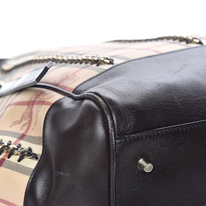 Burberry Haymarket Check Small Lawrence Tote Chocolate 10 of 13