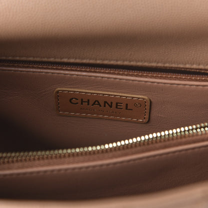 Chanel Caviar Quilted Small Coco Handle Flap Brown 8 of 10