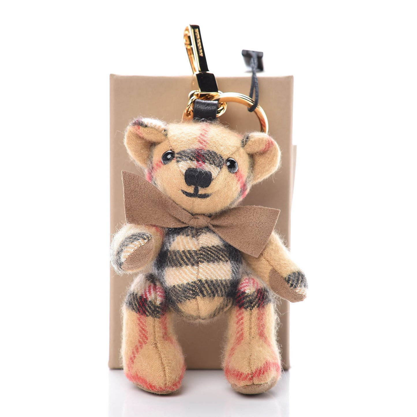 Cashmere Vintage Check Thomas Bear Bag Charm Antique Yellow