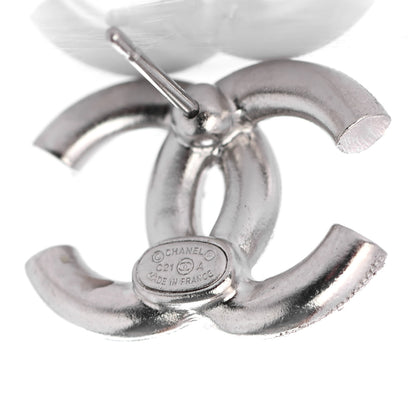 Chanel Crystal CC Earrings Silver 4 of 4