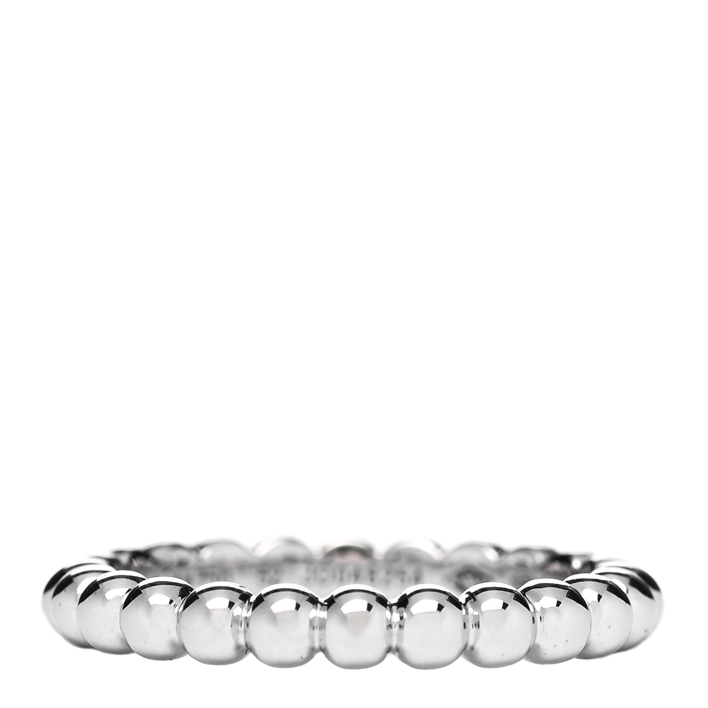 18K White Gold Medium Perlee Ring 52 6