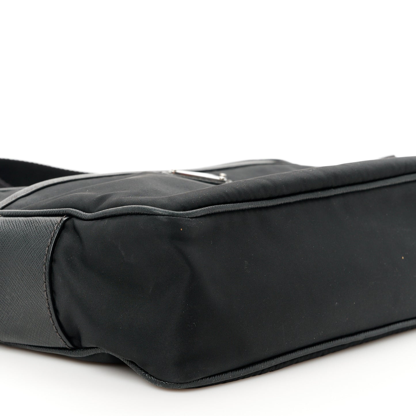 Tessuto Nylon Saffiano Shoulder Bag Black