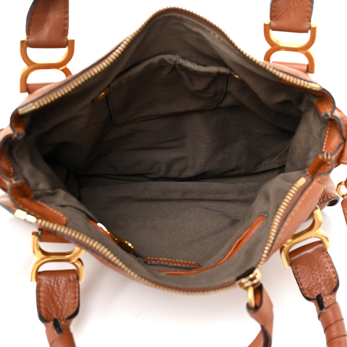 Calfskin Small Marcie Satchel Tan