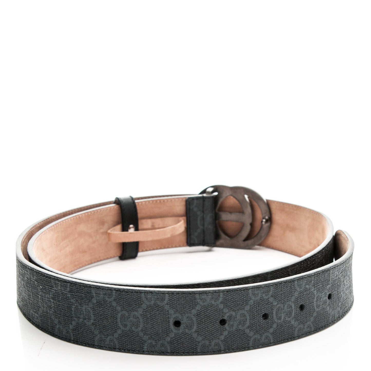 GG Supreme Monogram Interlocking G Belt 105 42 Black Grey
