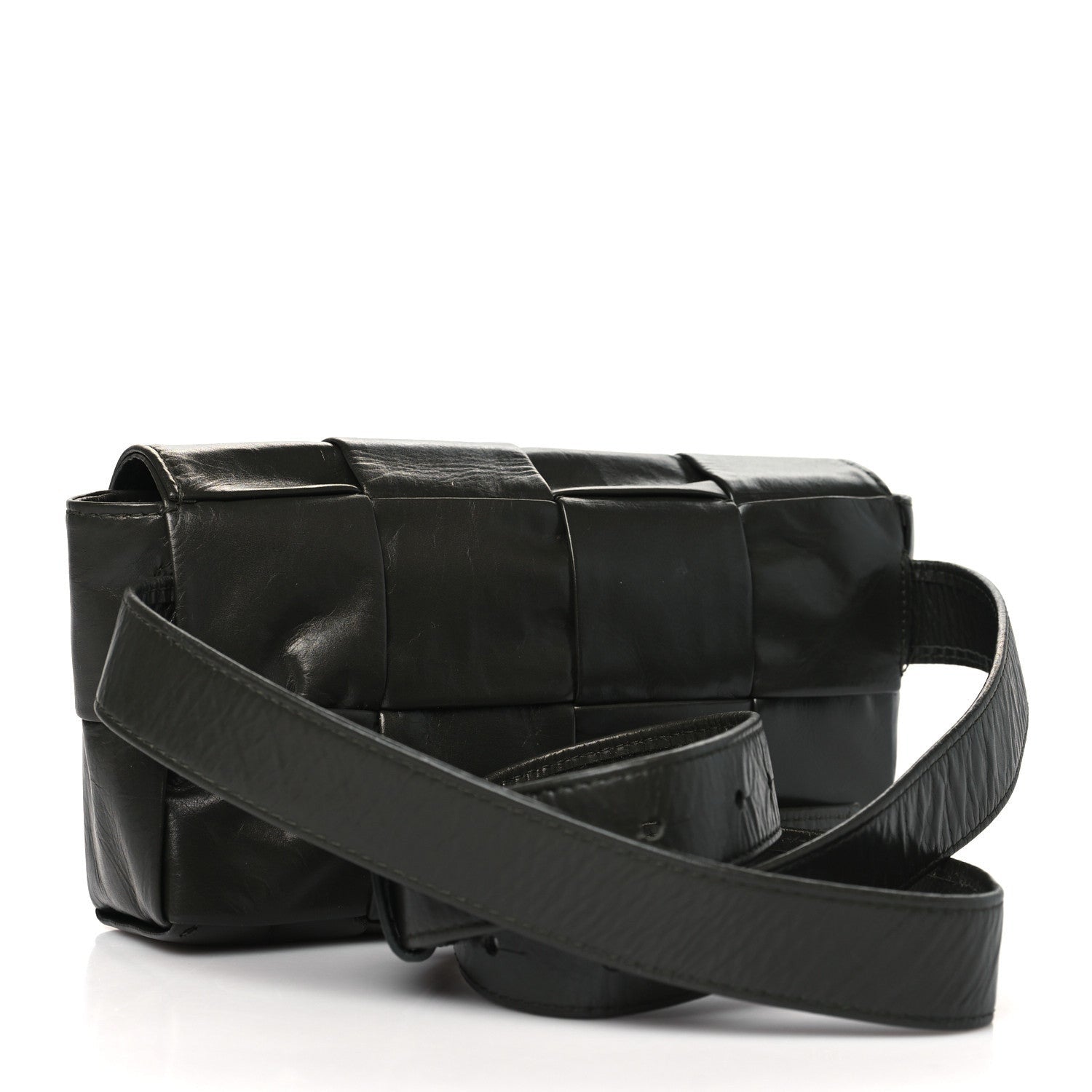 Bottega Veneta Paper Calfskin Intrecciato Cassette Belt Bag Raintree 3 of 7
