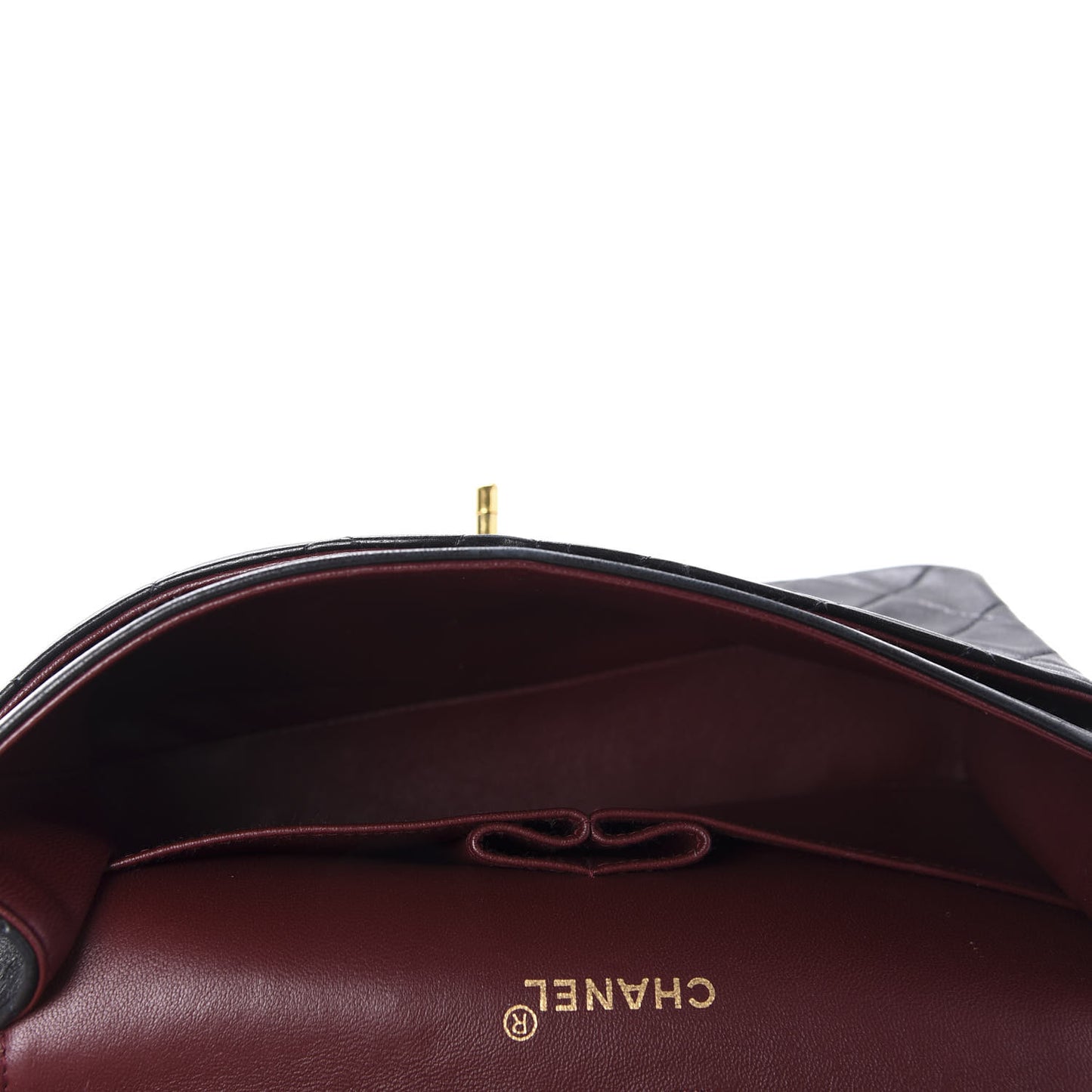 Lambskin Quilted Medium Double Flap Black