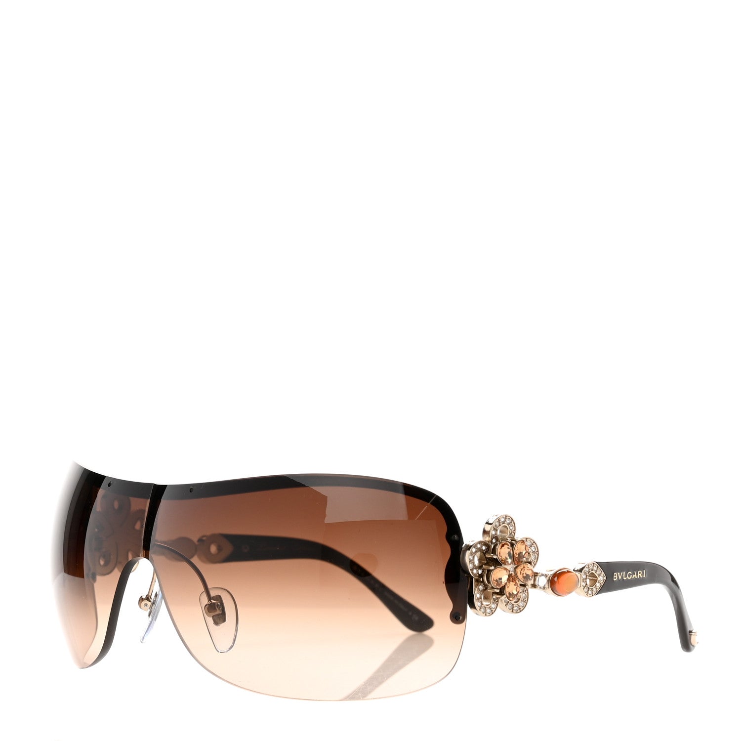 Bulgari BVLGARI Crystal Flower 6059-B Sunglasses Brown 1 of 8