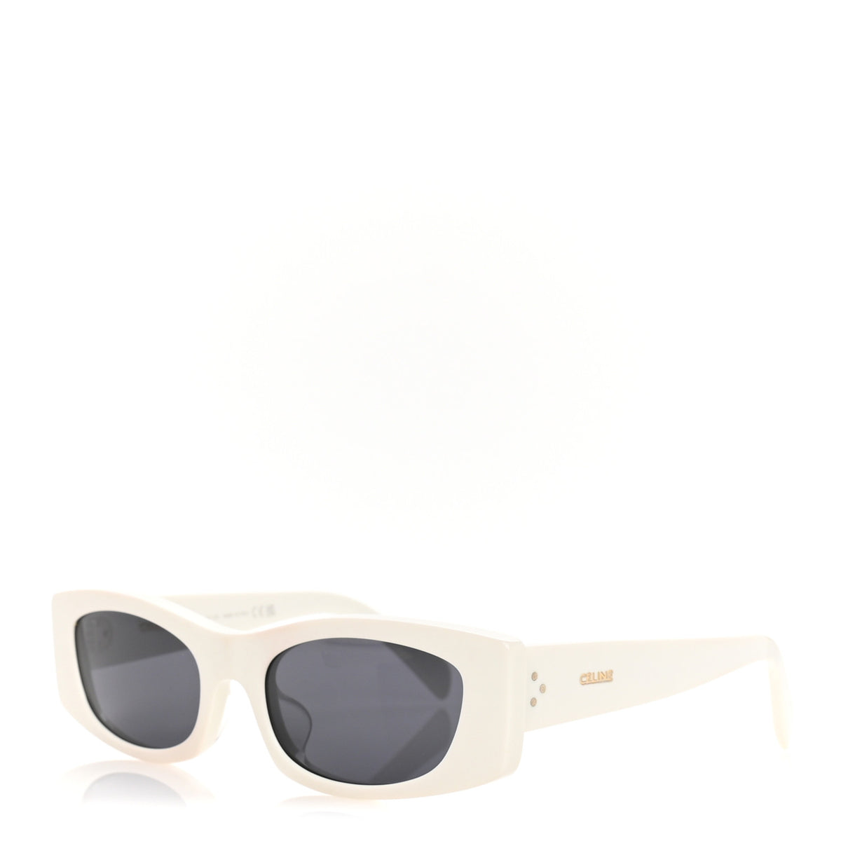 Acetate Rectangular 58mm Sunglasses CL40245U White