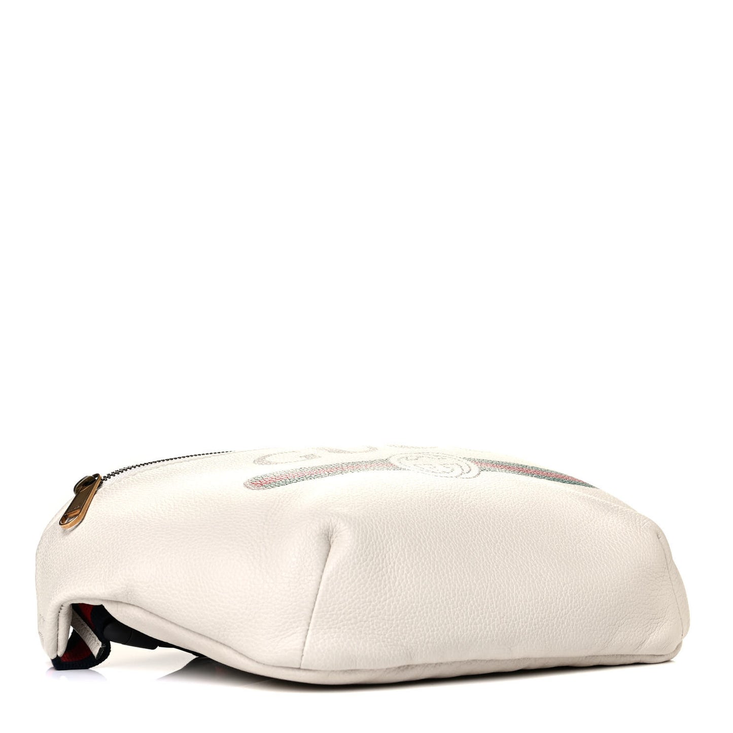 Grained Calfskin Logo Belt Bag White