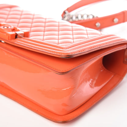 Chanel Patent Quilted Medium Plexiglass Boy Flap Orange 11 of 13